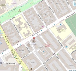 Karta över Malmö synagoga